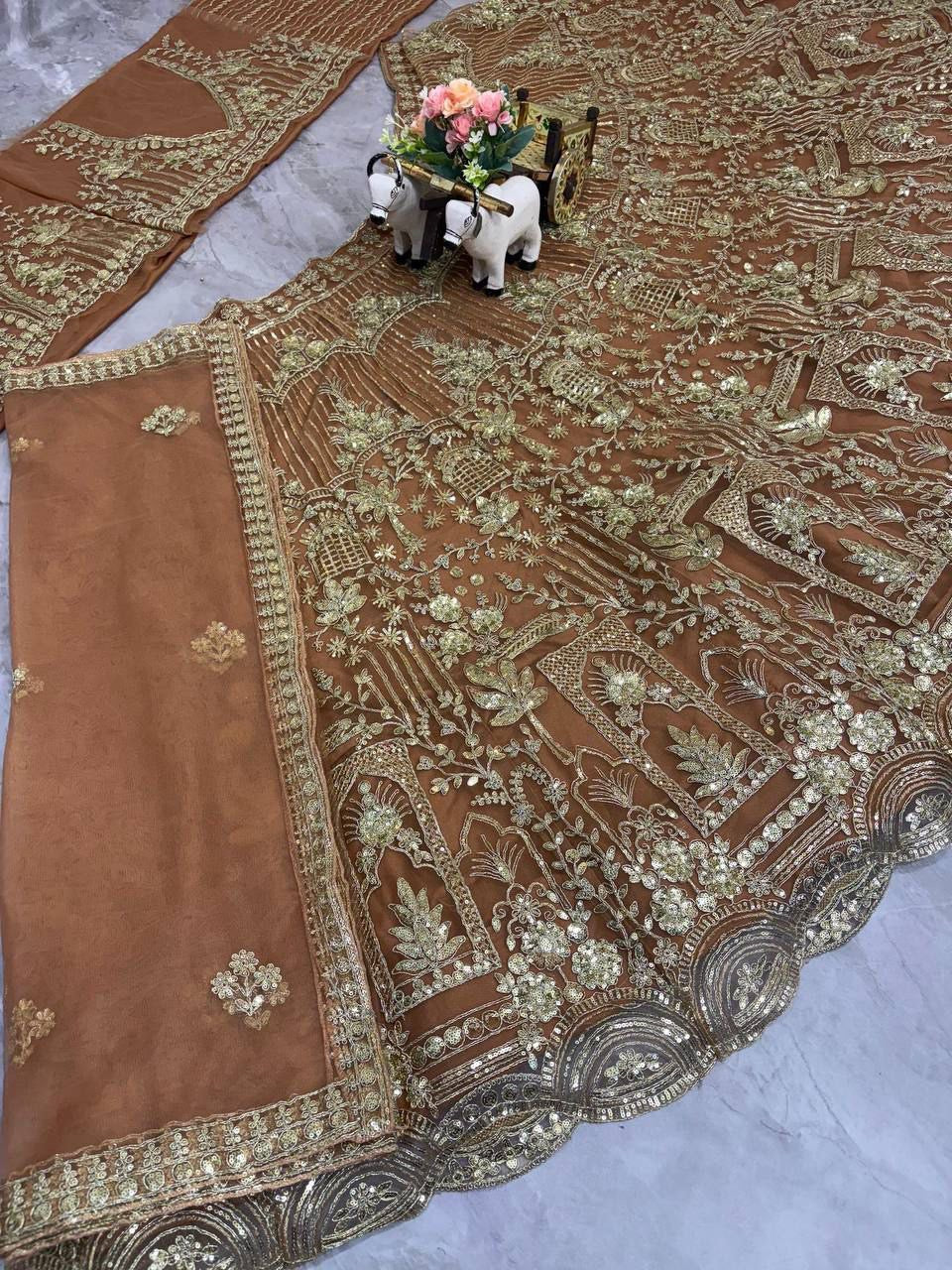 Lehenga collection "Shadiri" - Marron