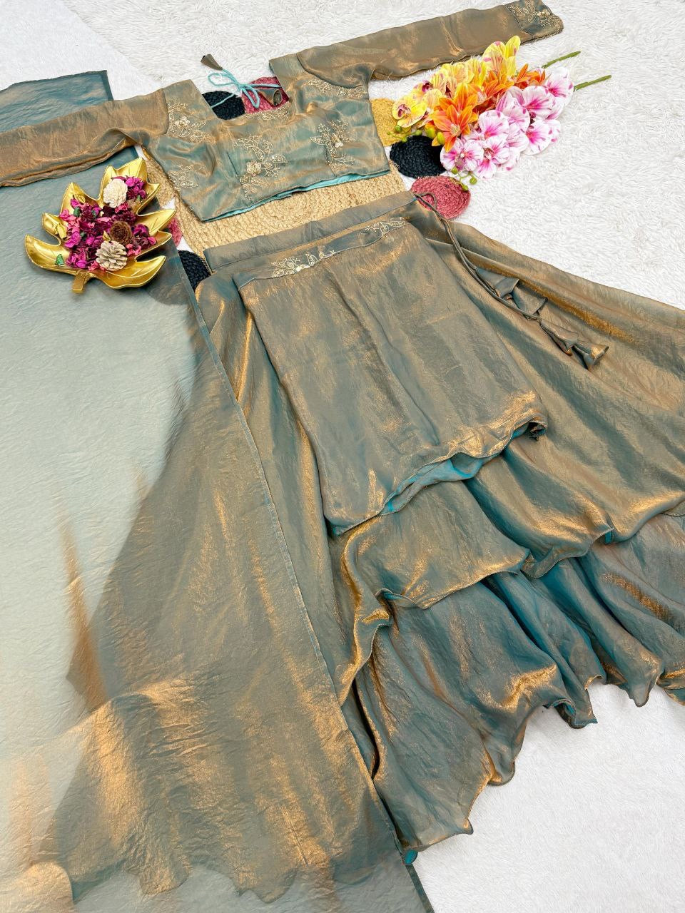 Lehenga Collection "Vimala" - Vert olive