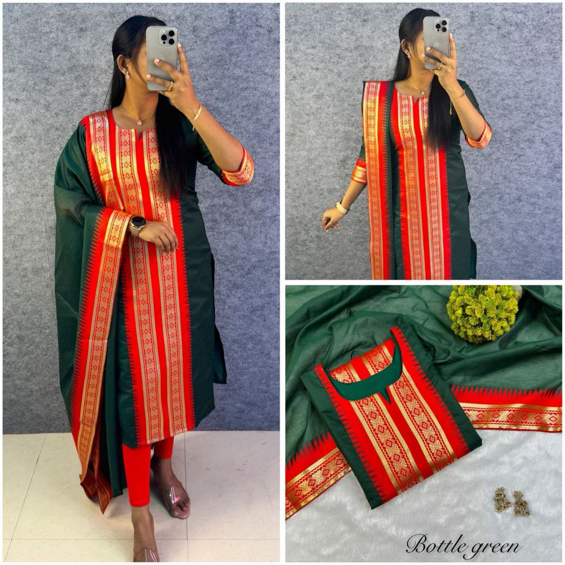 Punjabi "Kajol" - Vert bouteille