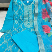 Punjabi "Ashoda" - Bleu turquoise