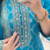 Punjabi "Ashoda" - Bleu turquoise