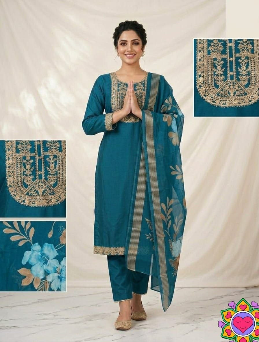 Punjabi "Jeelita" - Bleu canard