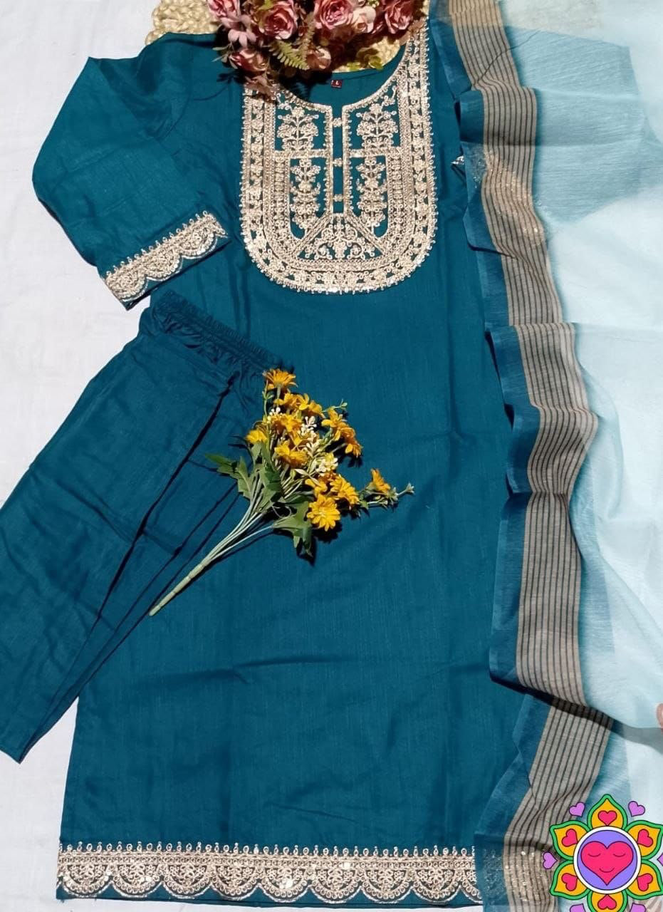 Punjabi "Jeelita" - Bleu canard