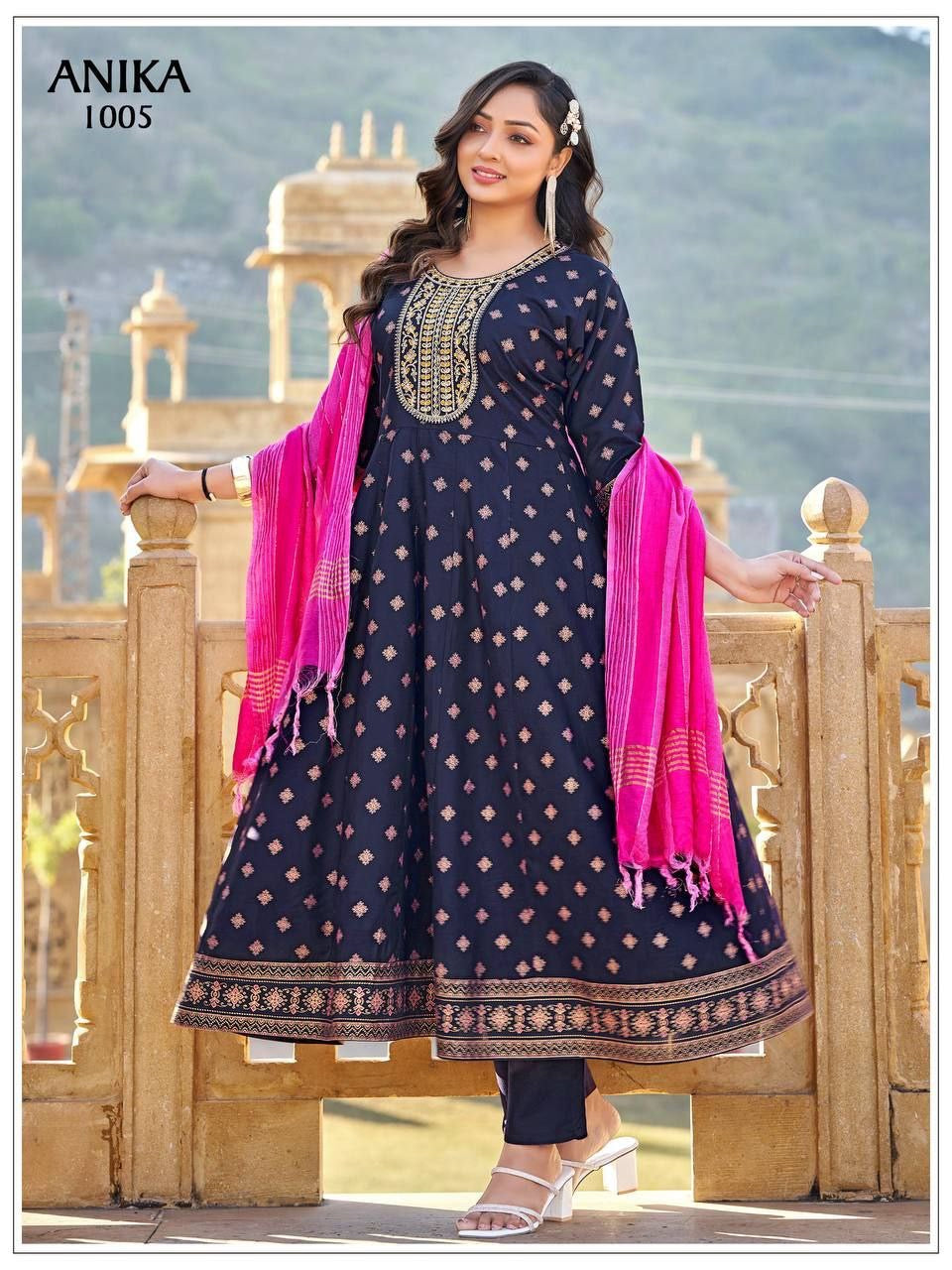 Anarkali Collection "Tara" - Bleu nuit