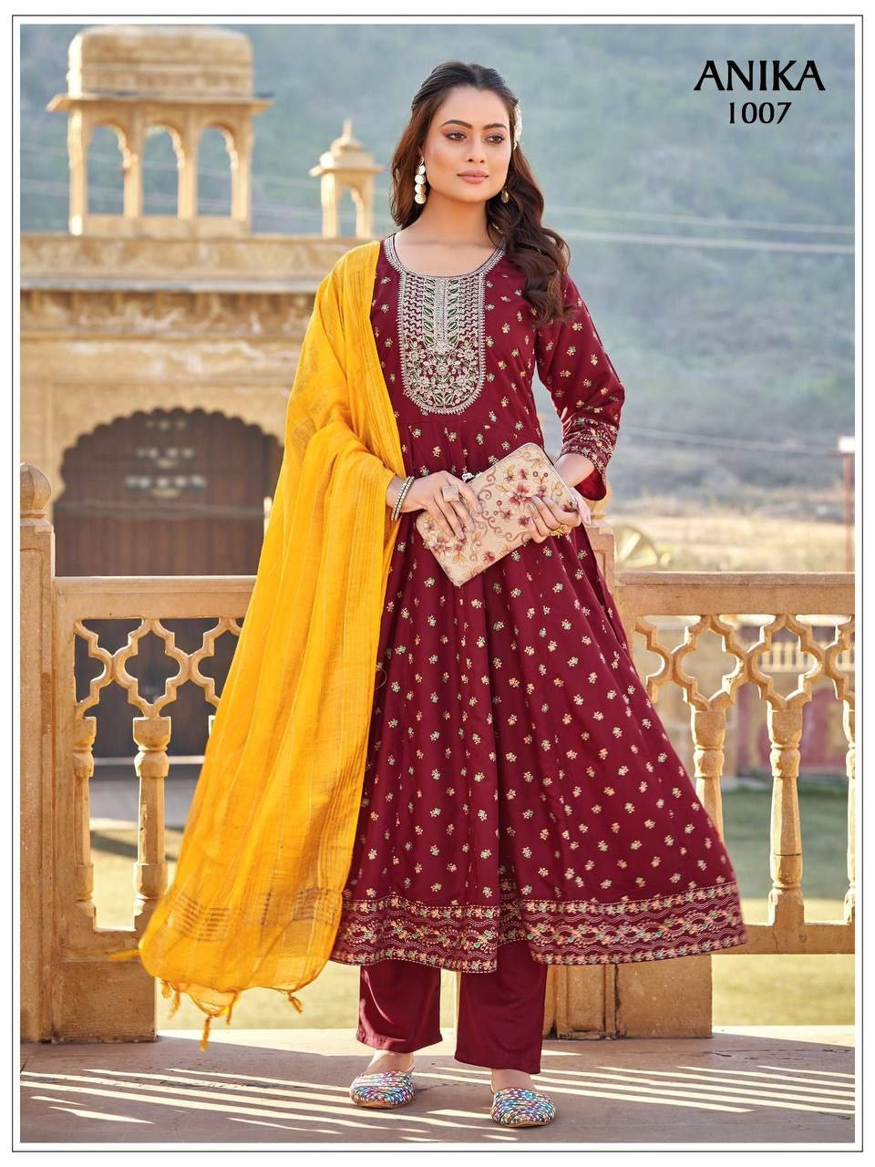 Anarkali Collection "Tara" - Bordeaux