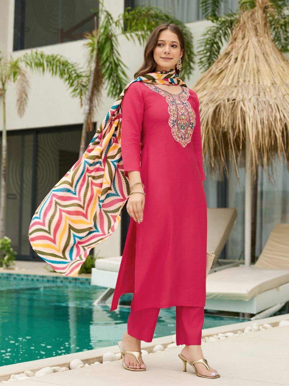 Punjabi "Avni" - Rose fuschia