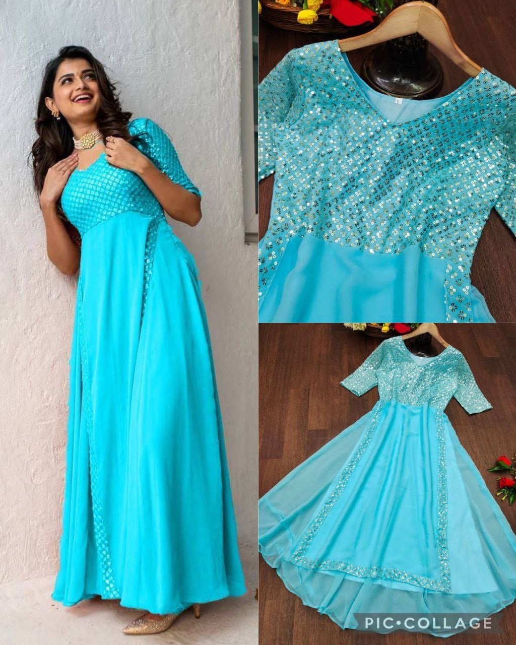 Anarkali Collection "Aïshu" - Bleu turquoise