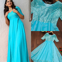 Anarkali Collection "Aïshu" - Bleu turquoise