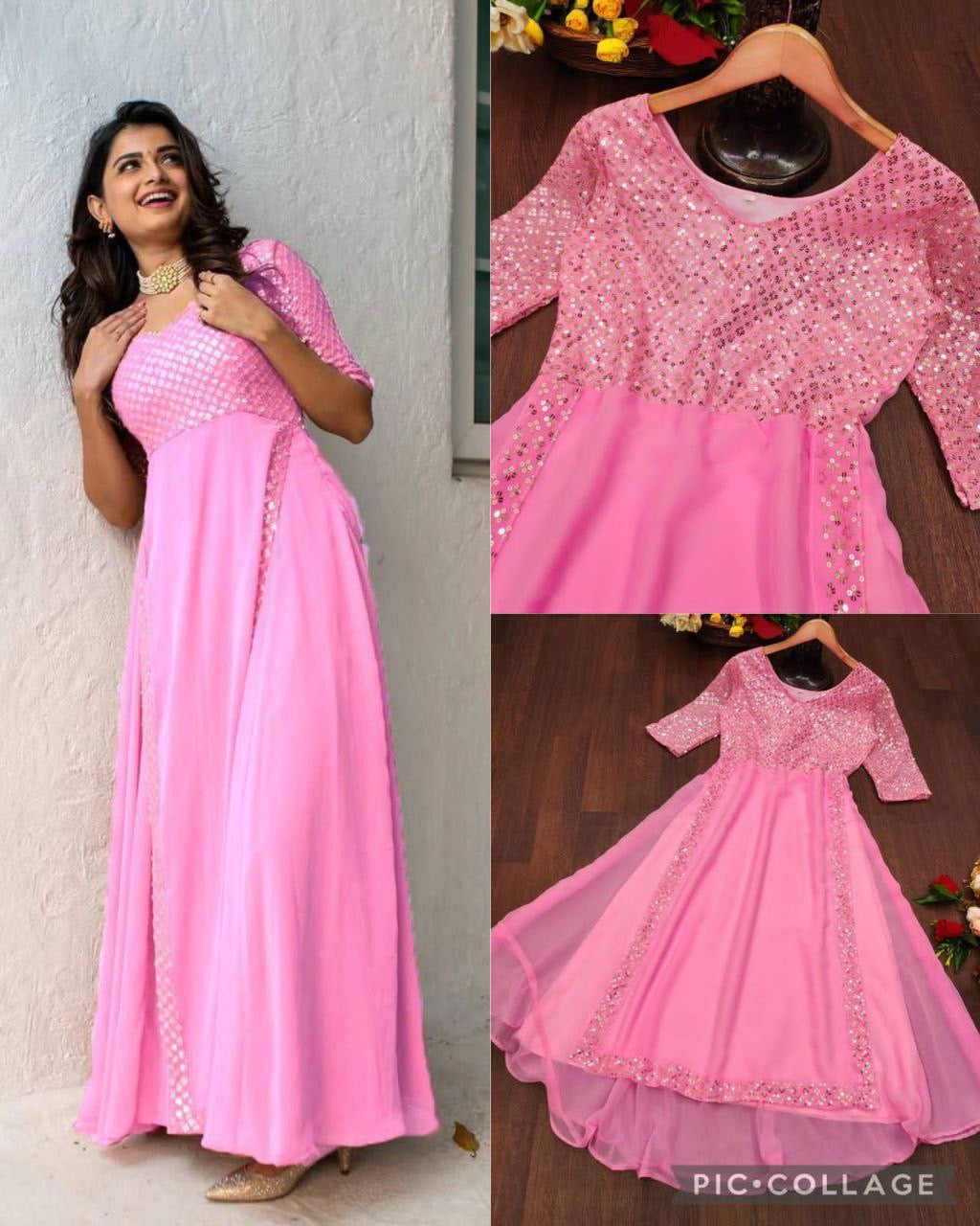 Anarkali Collection "Aïshu" - Rose bonbon