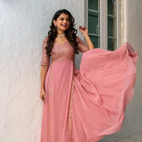 Anarkali Collection "Aïshu" - Rose poudrée
