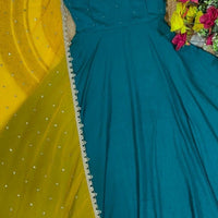 Anarkali Collection "Bhavani" - Bleu canard