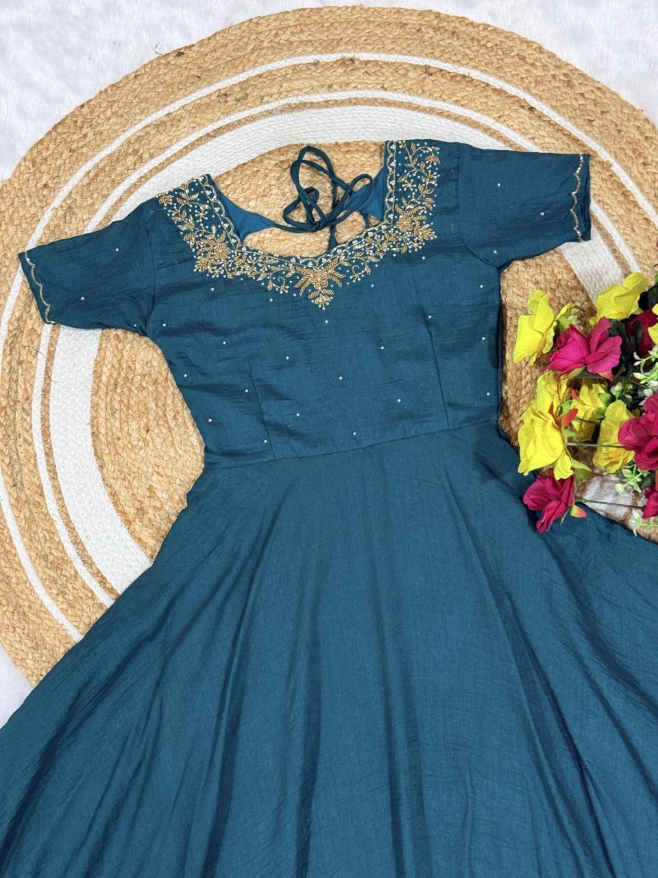 Anarkali Collection "Bhavani" - Bleu canard
