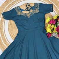 Anarkali Collection "Bhavani" - Bleu canard