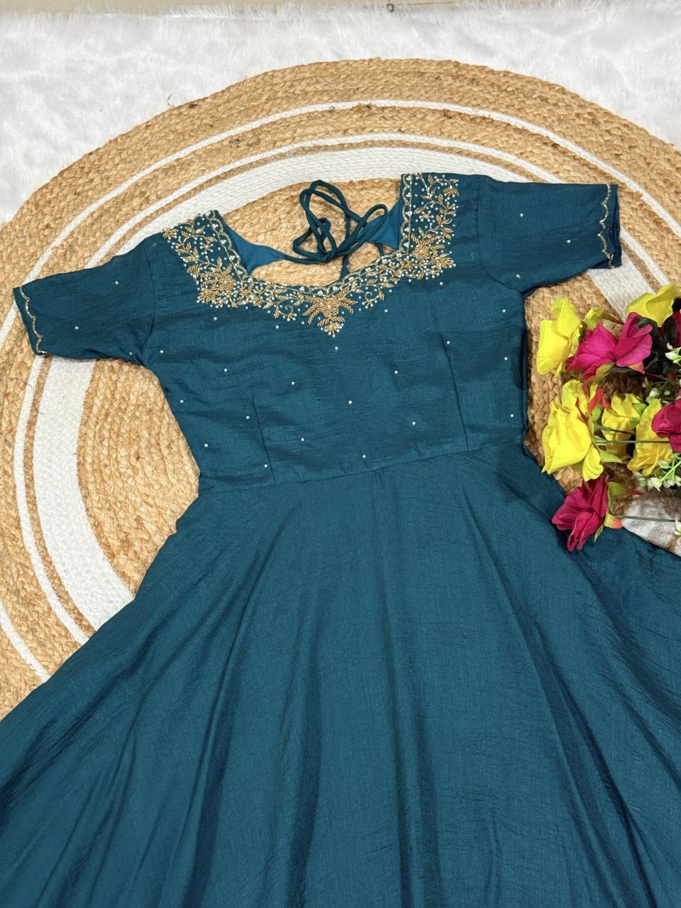 Anarkali Collection "Bhavani" - Bleu canard