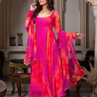 Anarkali Collection "Meenala" - Rose fuchsia/orange