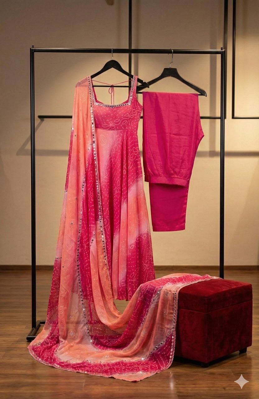 Anarkali Collection "Menaka" - Rose