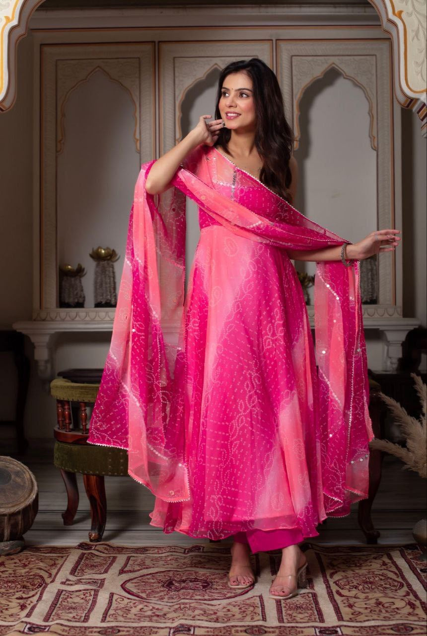 Anarkali Collection "Menaka" - Rose