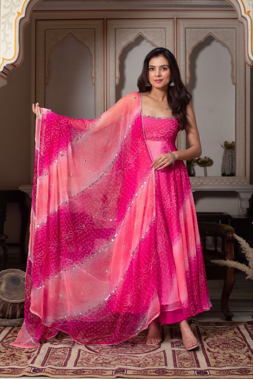 Anarkali Collection "Menaka" - Rose