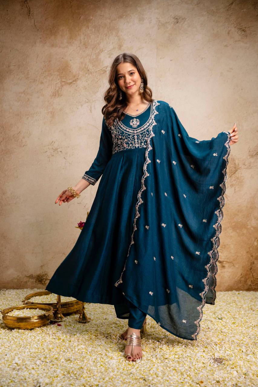 Anarkali  "Anjana" - Bleu marine