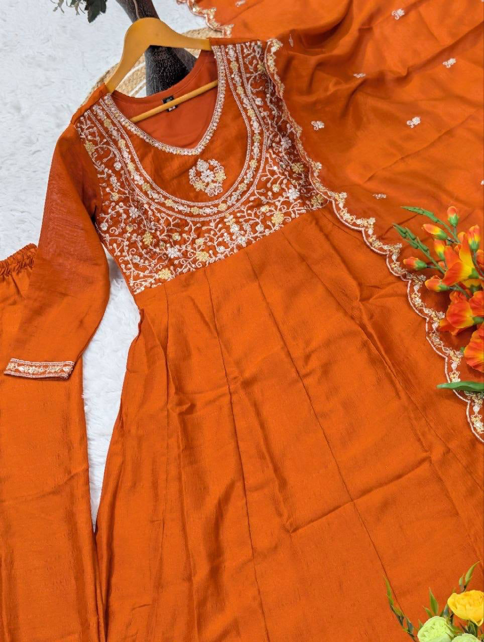 Anarkali  "Anjana" - Terracotta