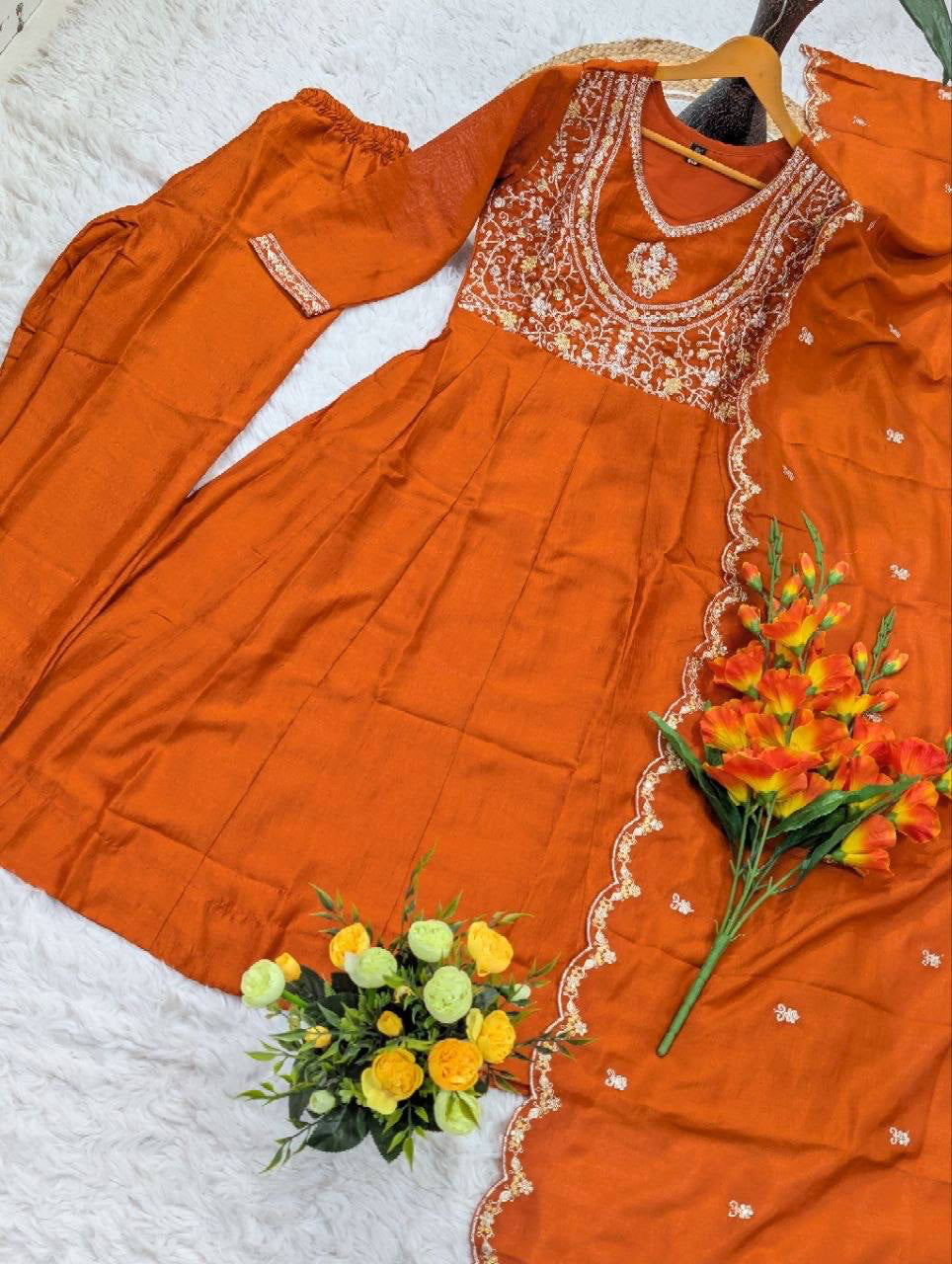 Anarkali  "Anjana" - Terracotta