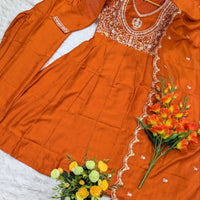 Anarkali  "Anjana" - Terracotta