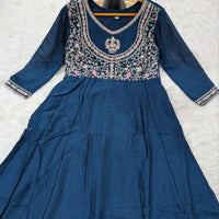 Anarkali  "Anjana" - Bleu marine