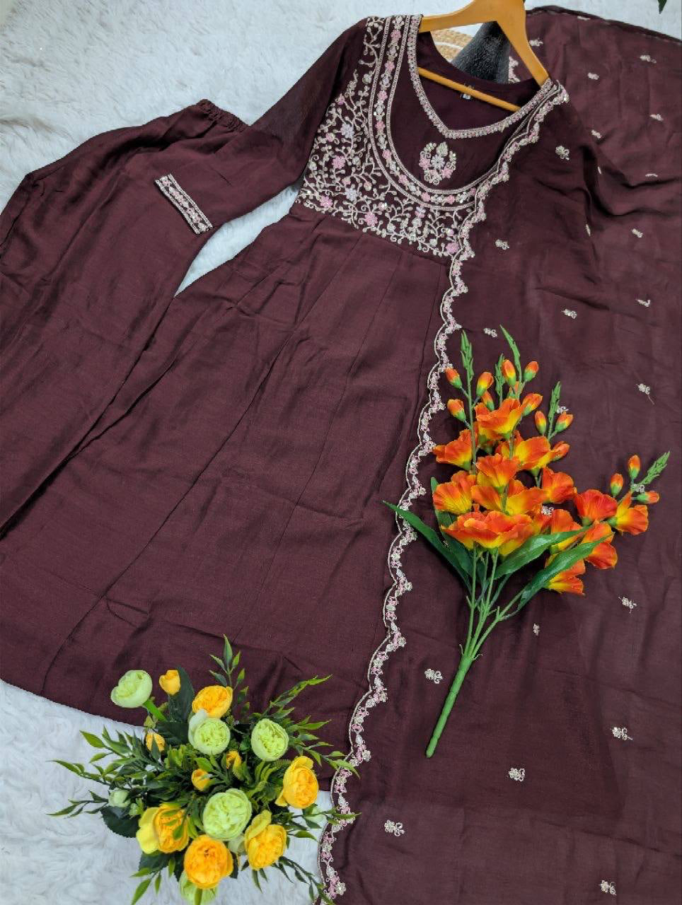 Anarkali  "Anjana" - Marron
