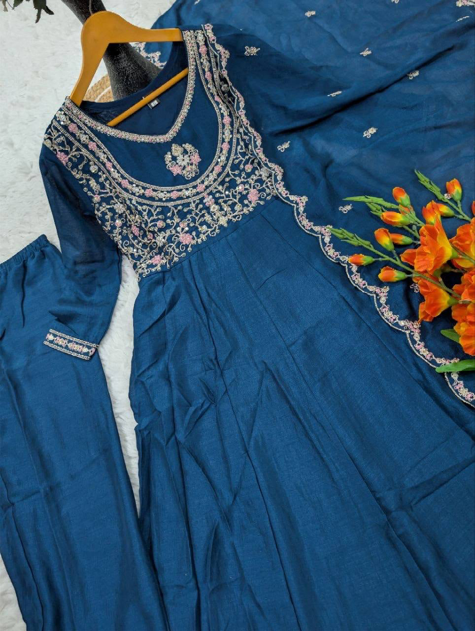 Anarkali  "Anjana" - Bleu marine
