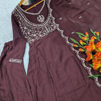 Anarkali  "Anjana" - Marron