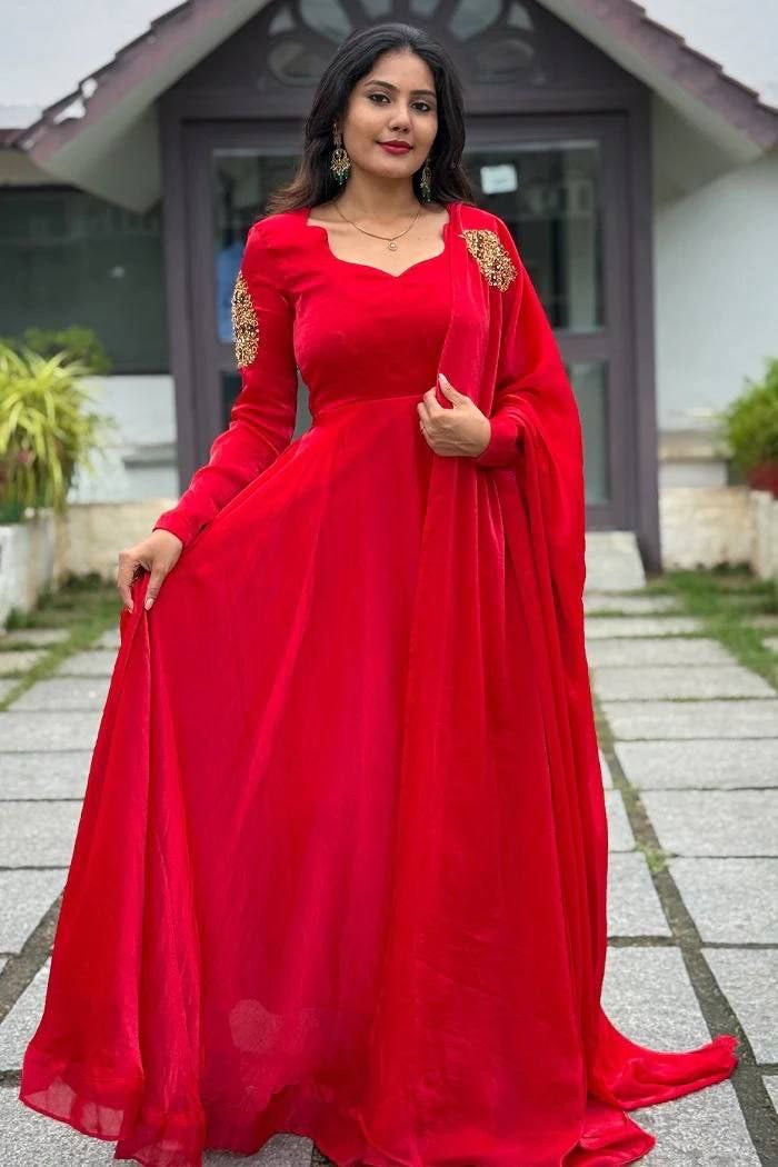 Anarkali Collection "Rangoli" - Rouge