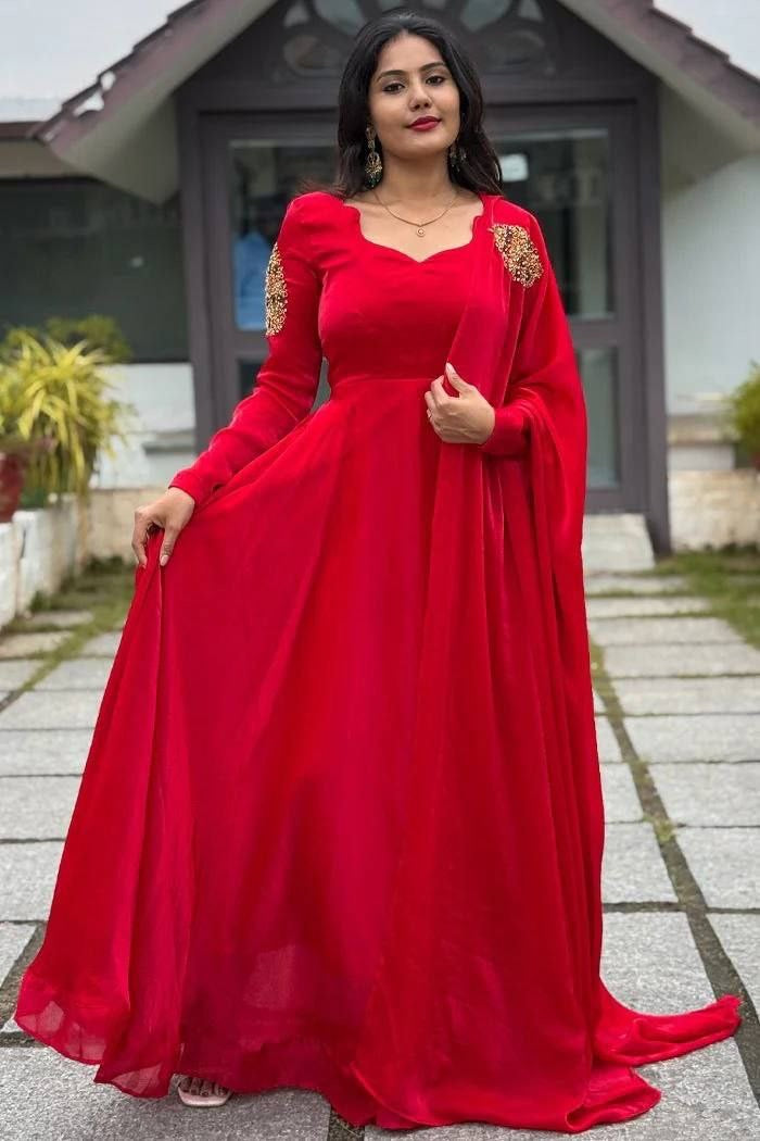 Anarkali Collection "Rangoli" - Rouge
