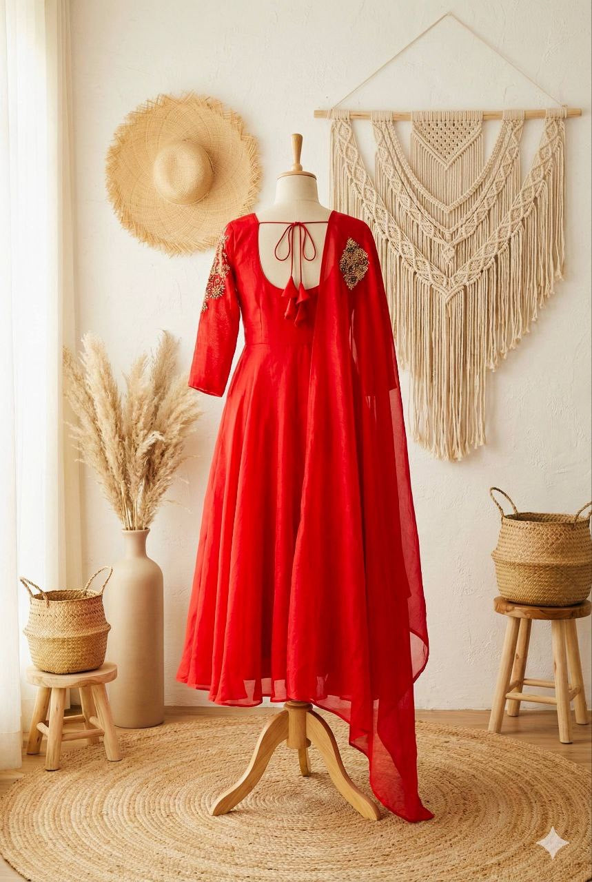 Anarkali Collection "Rangoli" - Rouge