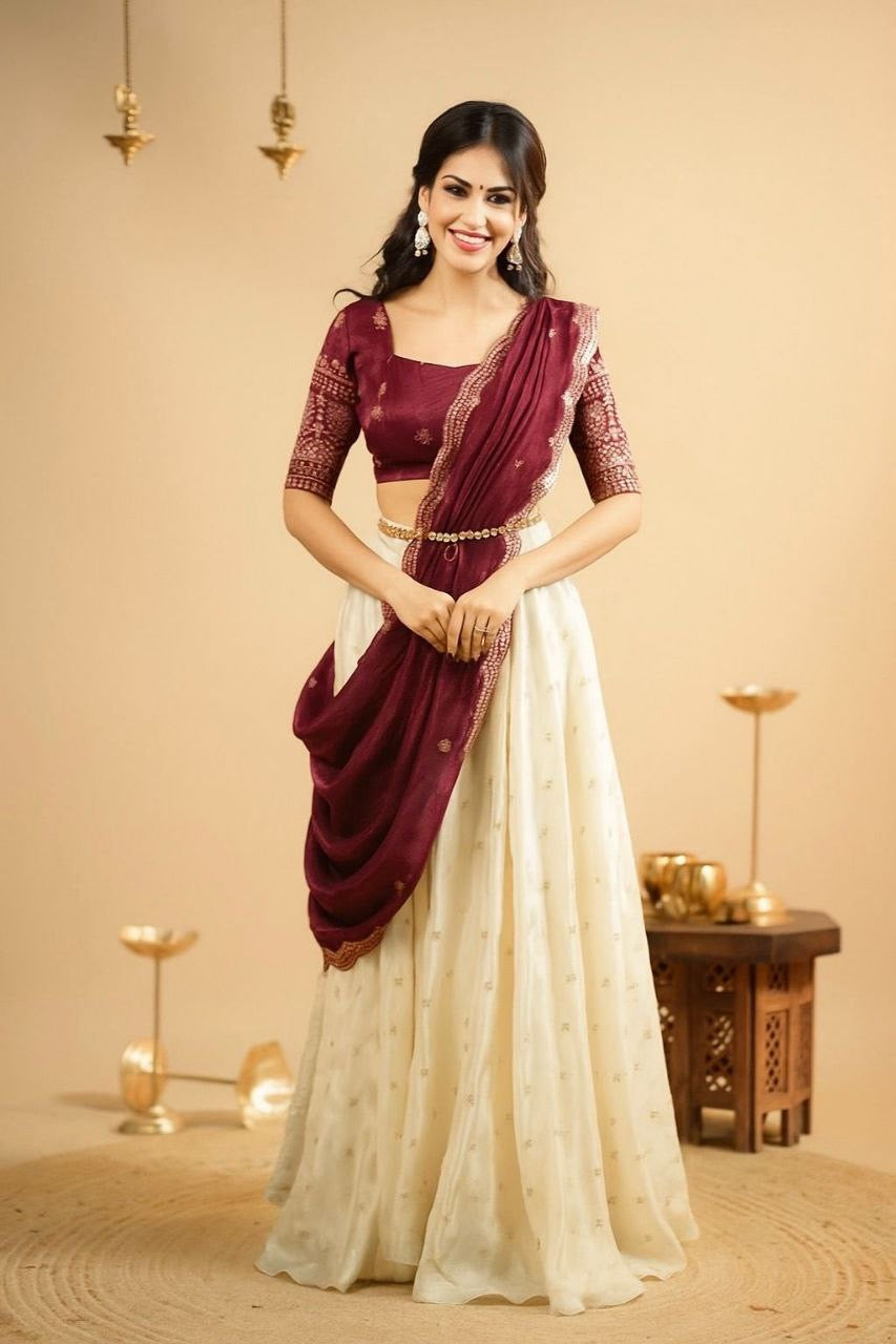 Lehenga collection "Pryanka" - Bordeaux