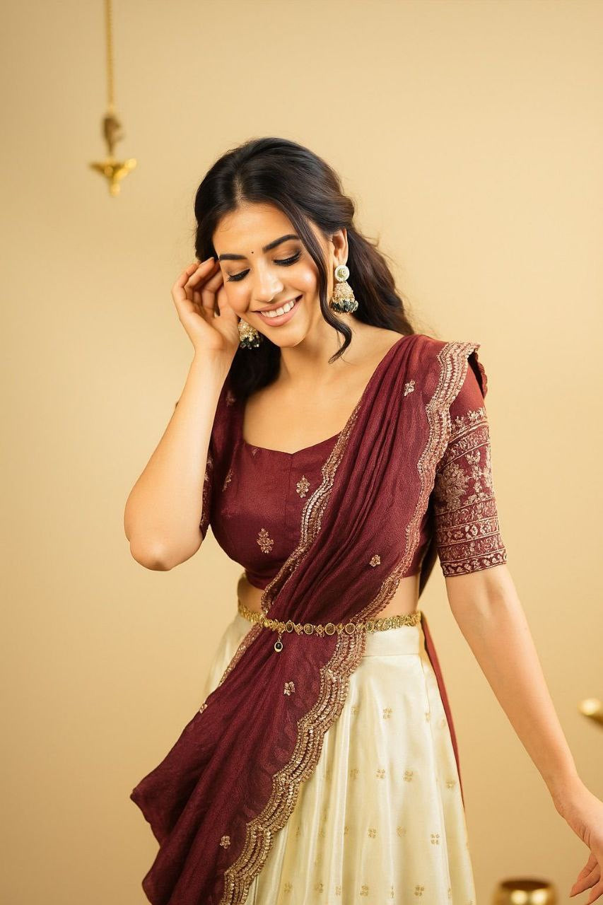 Lehenga collection "Pryanka" - Bordeaux