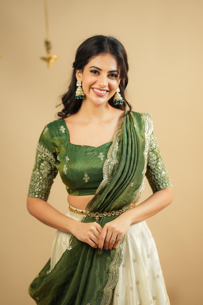 Lehenga collection "Pryanka" - Vert olive