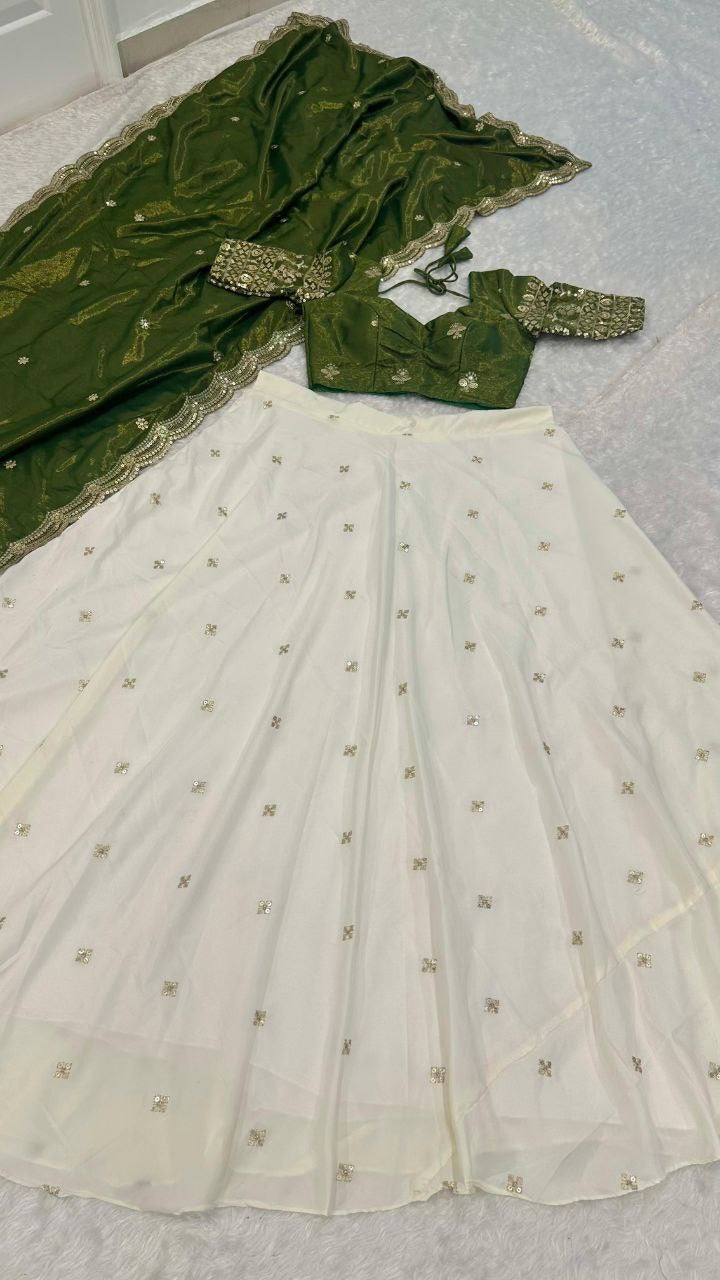 Lehenga collection "Pryanka" - Vert olive