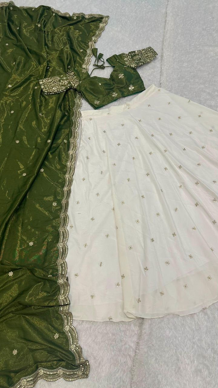 Lehenga collection "Pryanka" - Vert olive