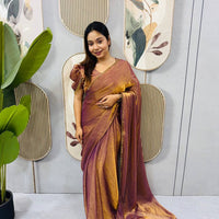 Sari prêt à porter Collection "Serendy" - Bronze rosé