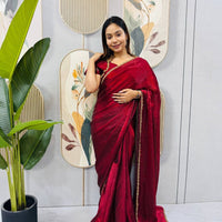Sari prêt à porter Collection "Serendy" - Bordeaux