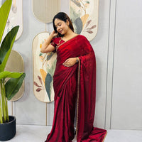 Sari prêt à porter Collection "Serendy" - Bordeaux