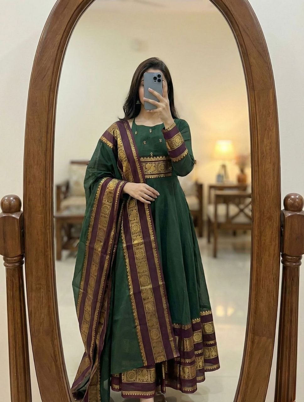 Anarkali/Robe Collection "Vilakshmi" - Vert Taille 44