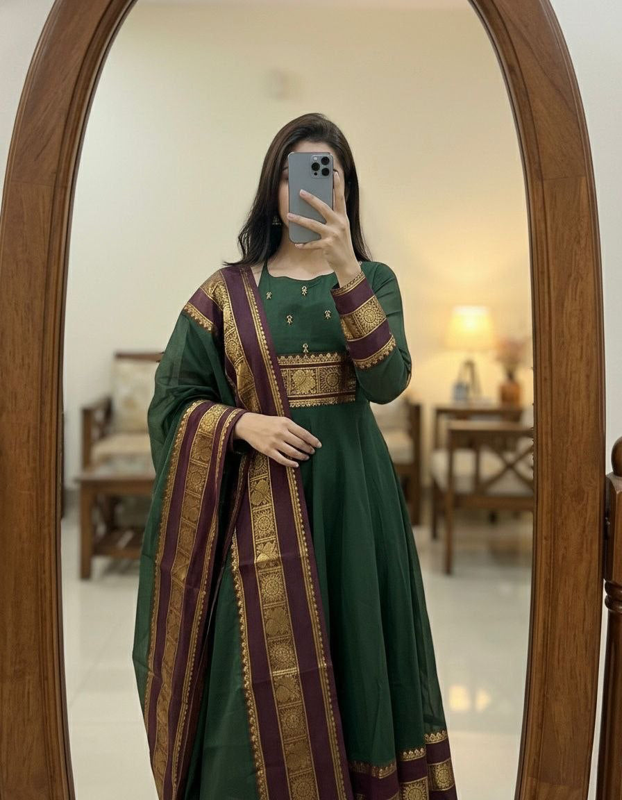 Anarkali/Robe Collection "Vilakshmi" - Vert Taille 44