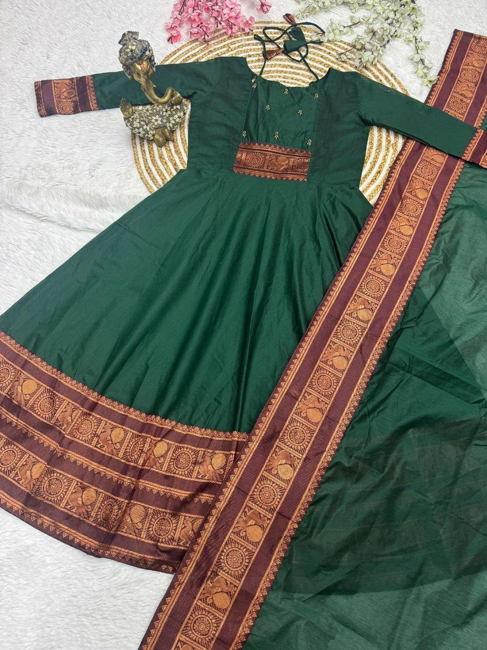 Anarkali/Robe Collection "Vilakshmi" - Vert Taille 44