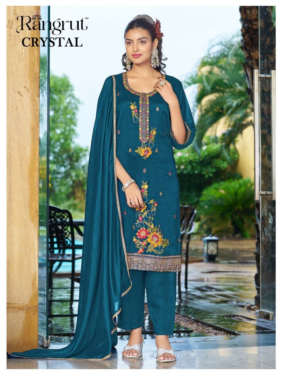 Punjabi "Laleeta" - Bleu canard