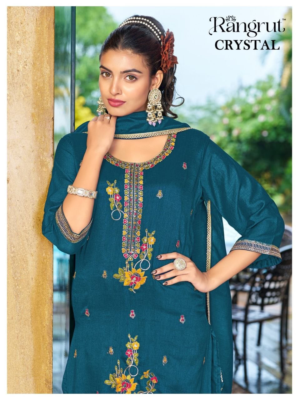 Punjabi "Laleeta" - Bleu canard