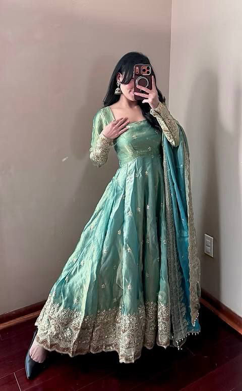 Anarkali/Robe Collection "Indra" - Vert menthe