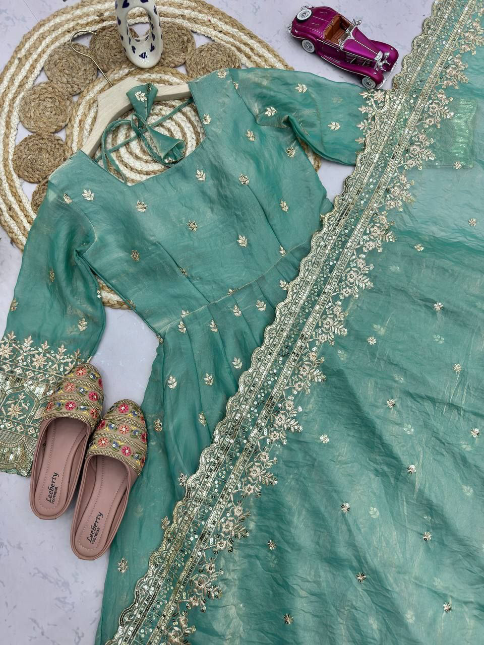 Anarkali/Robe Collection "Indra" - Vert menthe