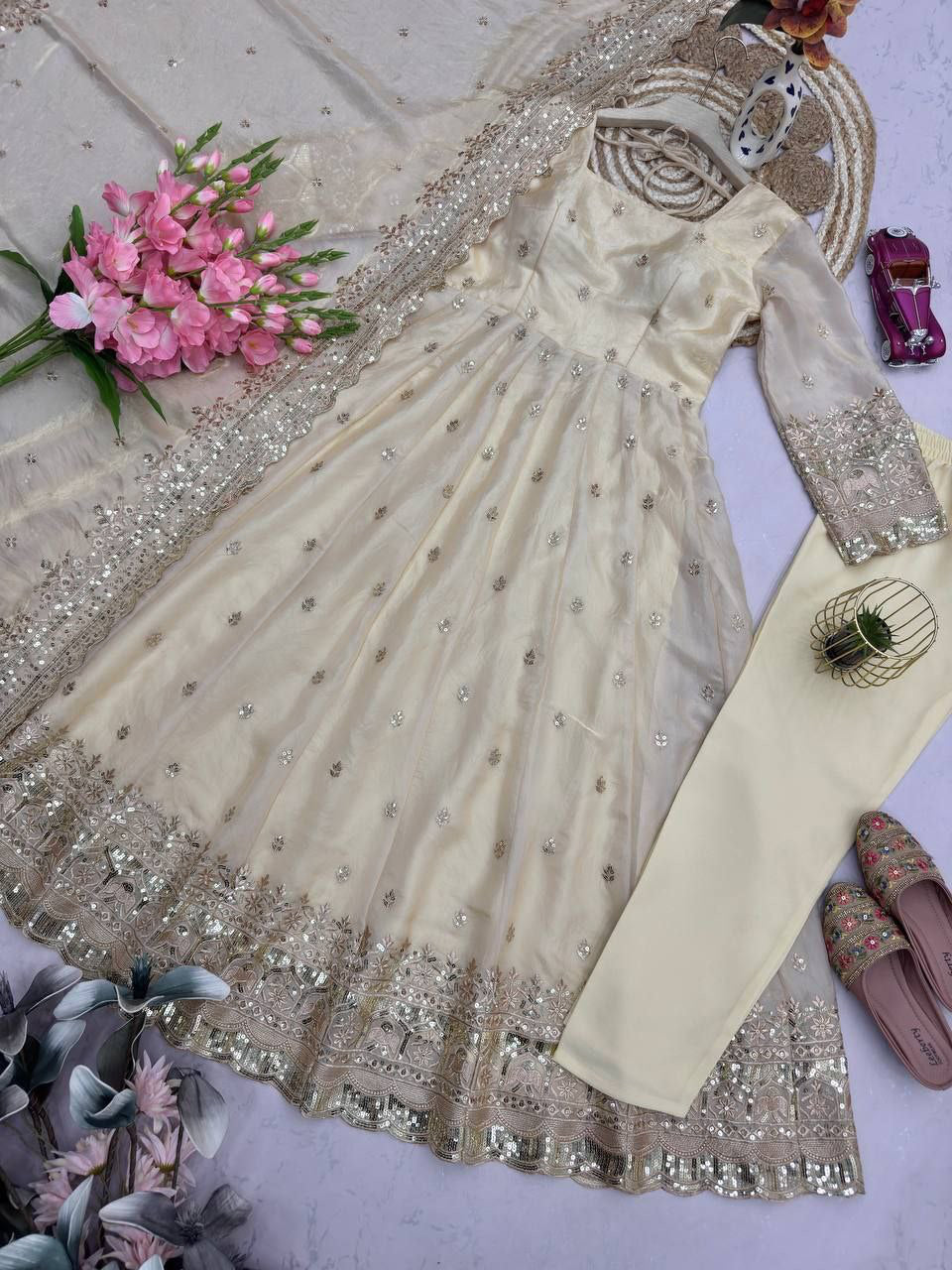 Anarkali/Robe Collection "Indra" - Beige