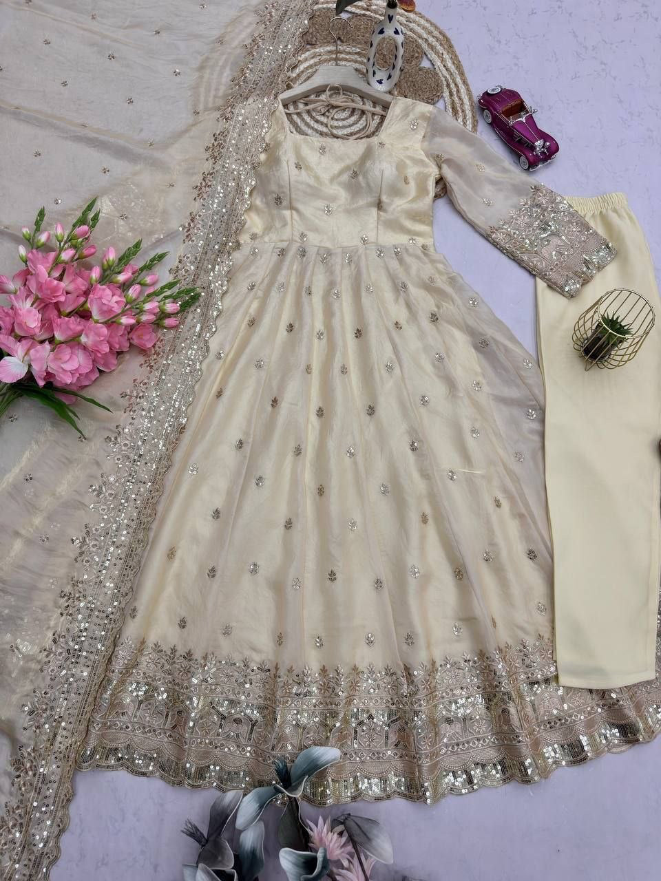 Anarkali/Robe Collection "Indra" - Beige